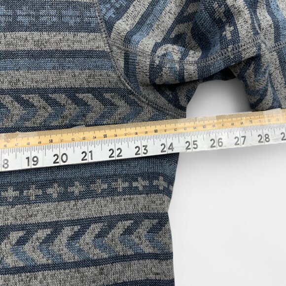 Eddie Bauer Blue Aztec Navajo 1/4 Zip Fleece Pullover Sweater Mens Large Tall LT - Picture 5 of 9